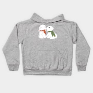 Bear Bunny Winter Couple _ Bunniesmee Christmas Edition Kids Hoodie